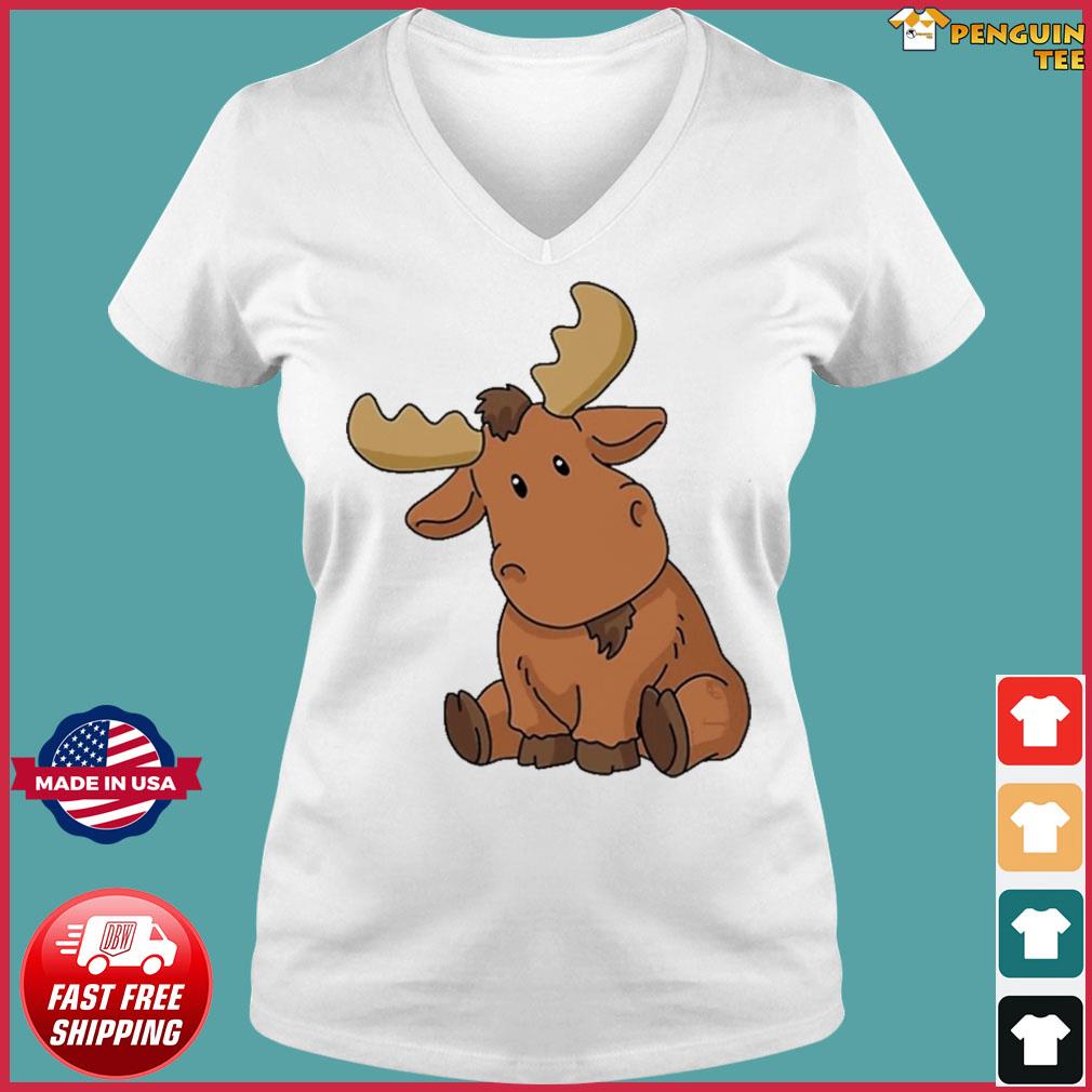 Cute Baby Moose Cartoon Shirt Hoodie Sweater Long Sleeve And Tank Top