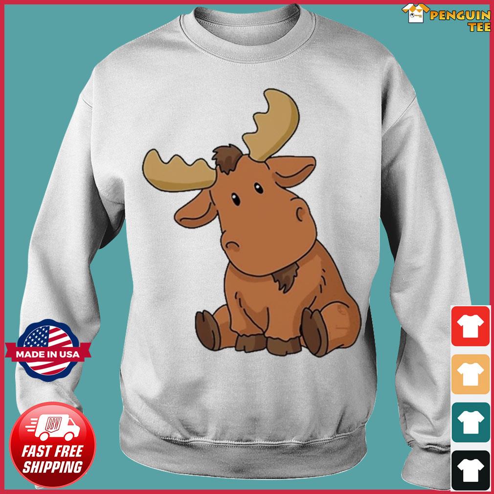 Cute Baby Moose Cartoon Shirt Hoodie Sweater Long Sleeve And Tank Top