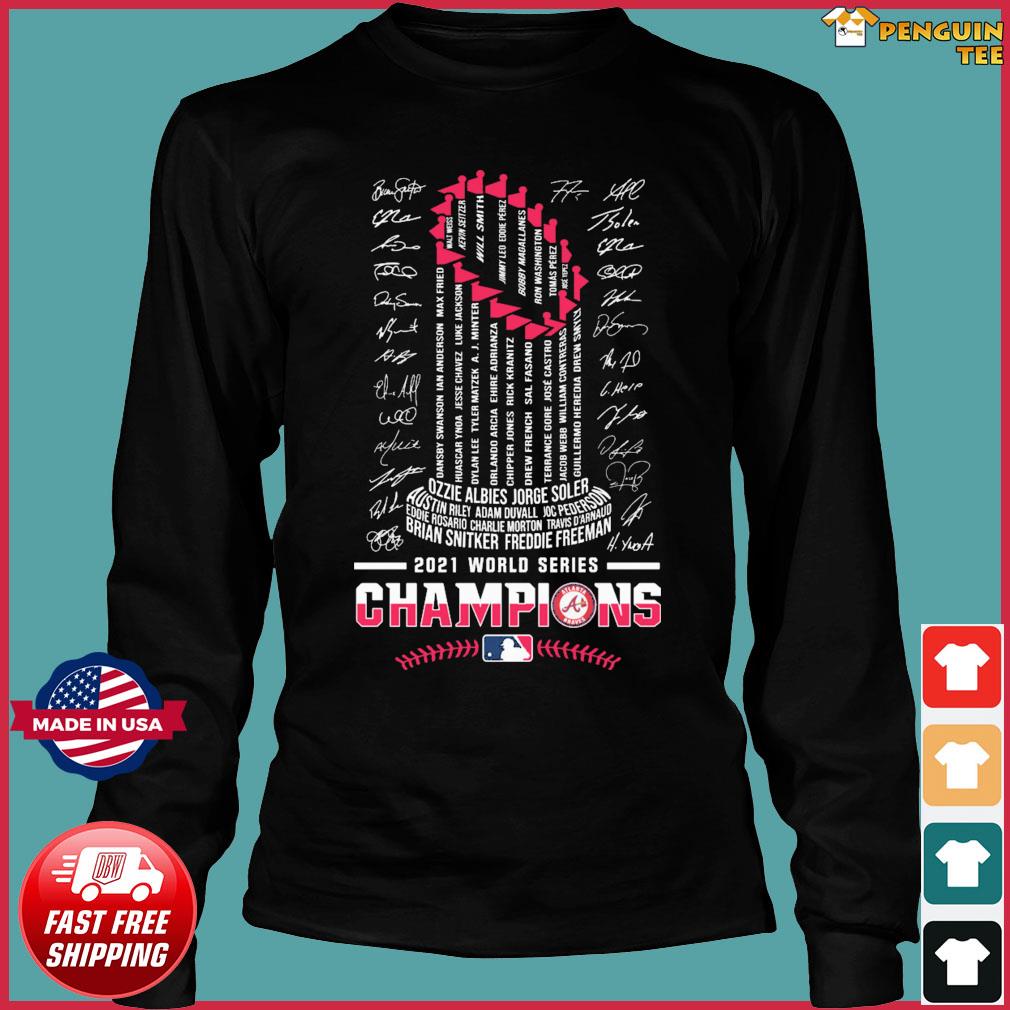 Atlanta Braves Antigua 2021 World Series Champions Long Sleeve