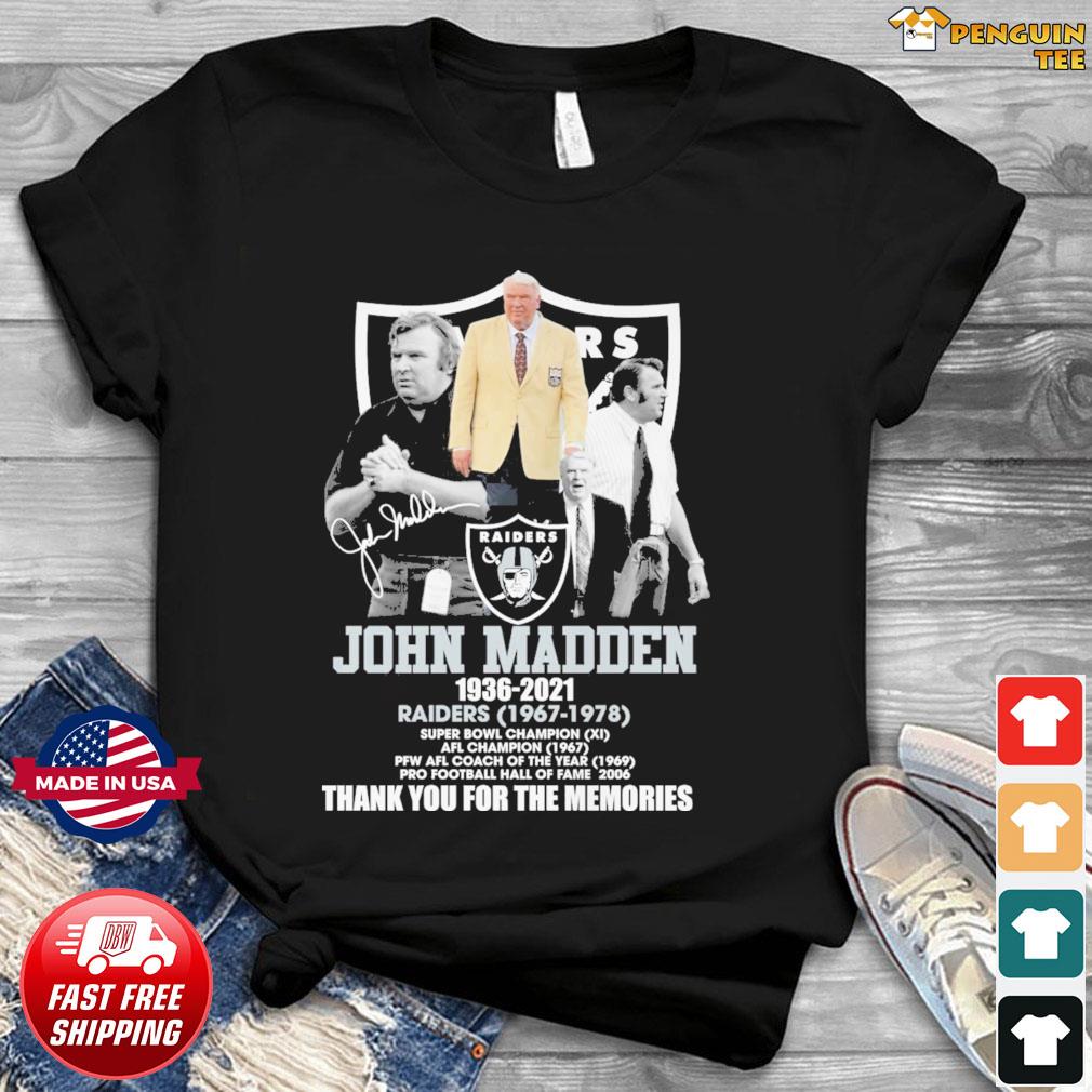 Official John Madden 1936-2021 Raiders 1967-1978 Super Bowl