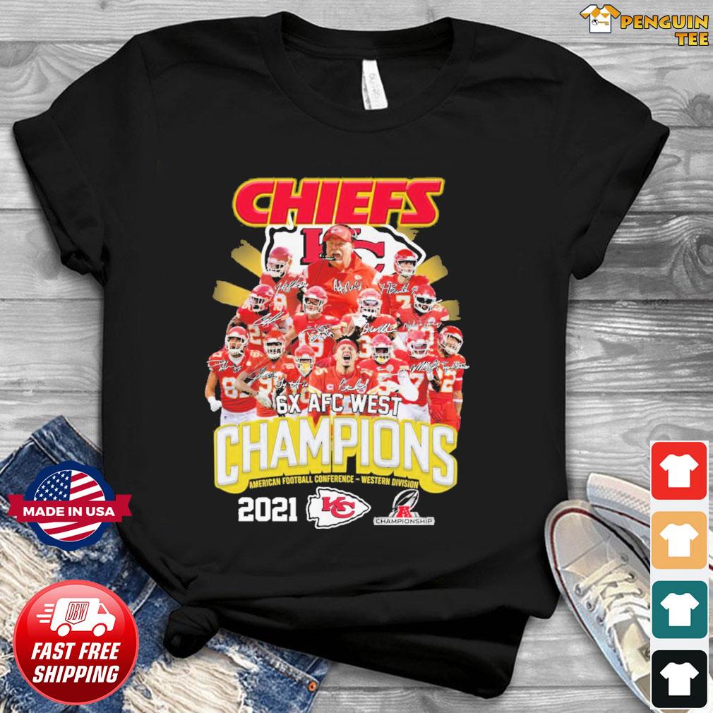 Official Kansas City Chiefs 2021 6x Afc North Division Champions Signatures  Shirt, hoodie, sweater, long sleeve and tank top