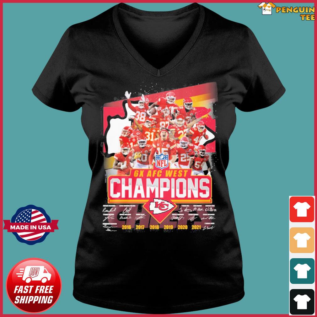 Official Kansas City Chiefs Team 6X AFC West Champions 2021 Signatures T- Shirt, hoodie, sweater, long sleeve and tank top