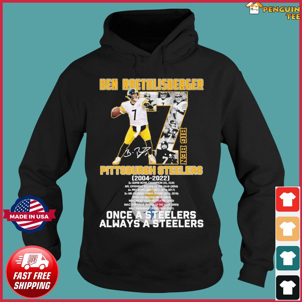 Pittsburgh Steelers Ben Roethlisberger 2004 2021 thank you for the memories  signature shirt, hoodie, sweater, long sleeve and tank top