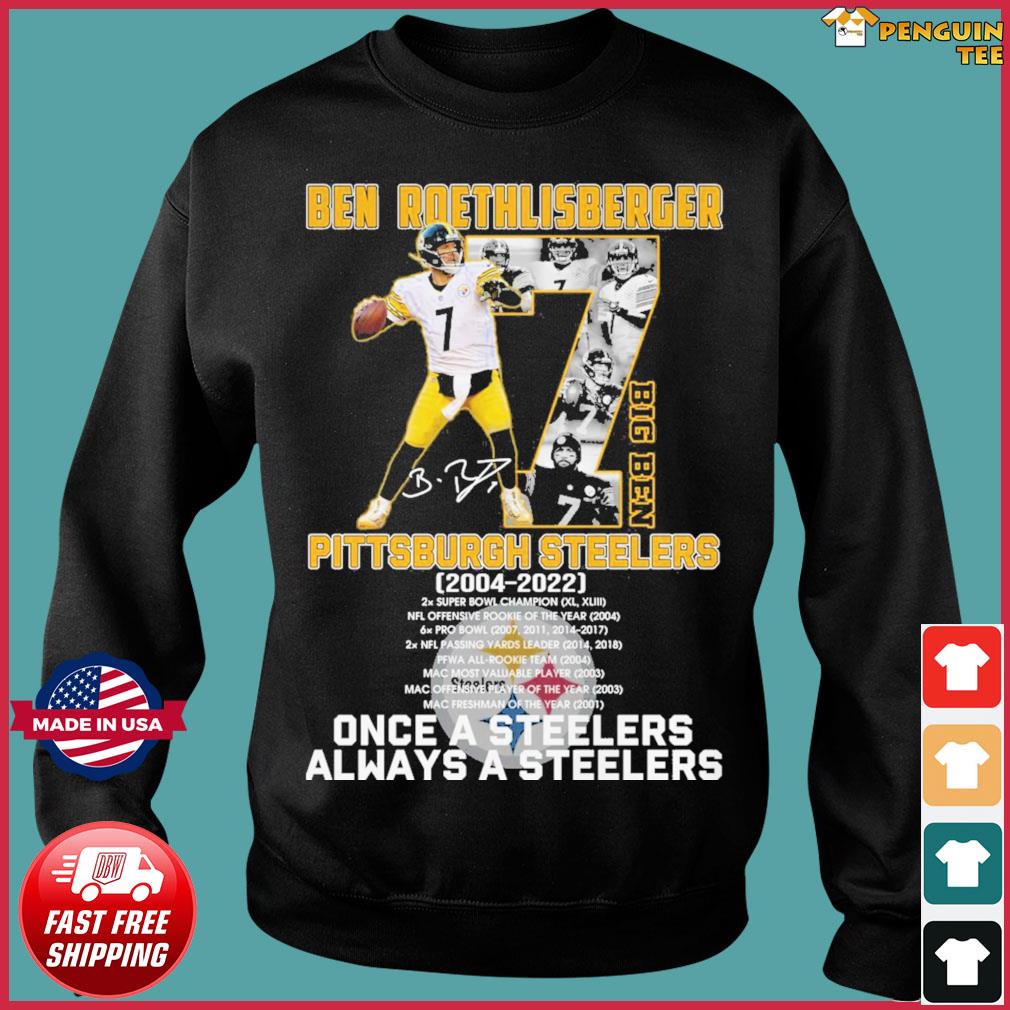 Official Pittsburgh Steelers Ben Roethlisberger 2004 2021 thank you for the  memories signature shirt, hoodie, sweater, long sleeve and tank top