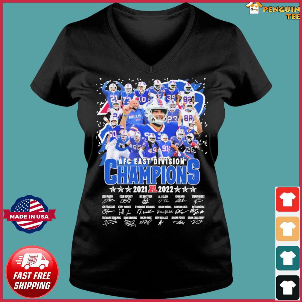 Buffalo Bills AFC East Division Champions 2021-2022 players signatures shirt,  hoodie, sweater, long sleeve and tank top