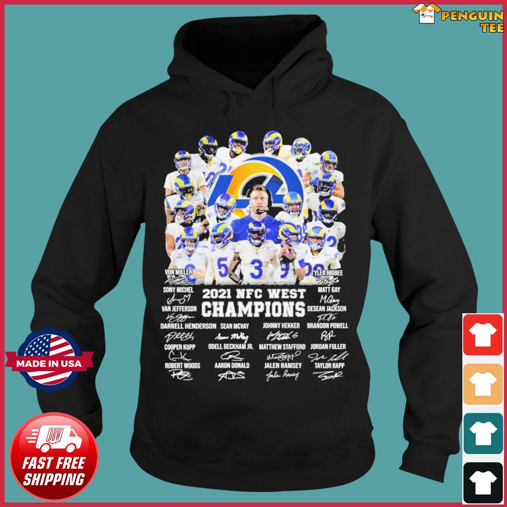 Los Angeles Rams Team Football 2021 NFC West Champions signatures shirt,  hoodie, sweater, long sleeve and tank top