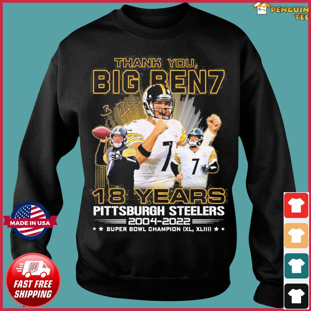 Ben Roethlisberger Pittsburgh Steelers 2004-2022 thank you for the memories  signature T-shirt, hoodie, sweater, long sleeve and tank top