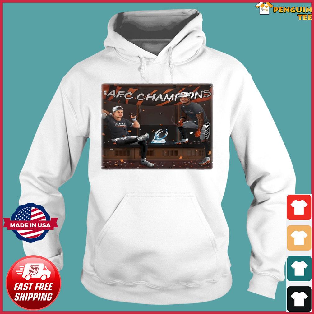 Joe Burrow And Ja'Marr Chase AFC Championship Round Bengals Shirt -  Q-Finder Trending Design T Shirt